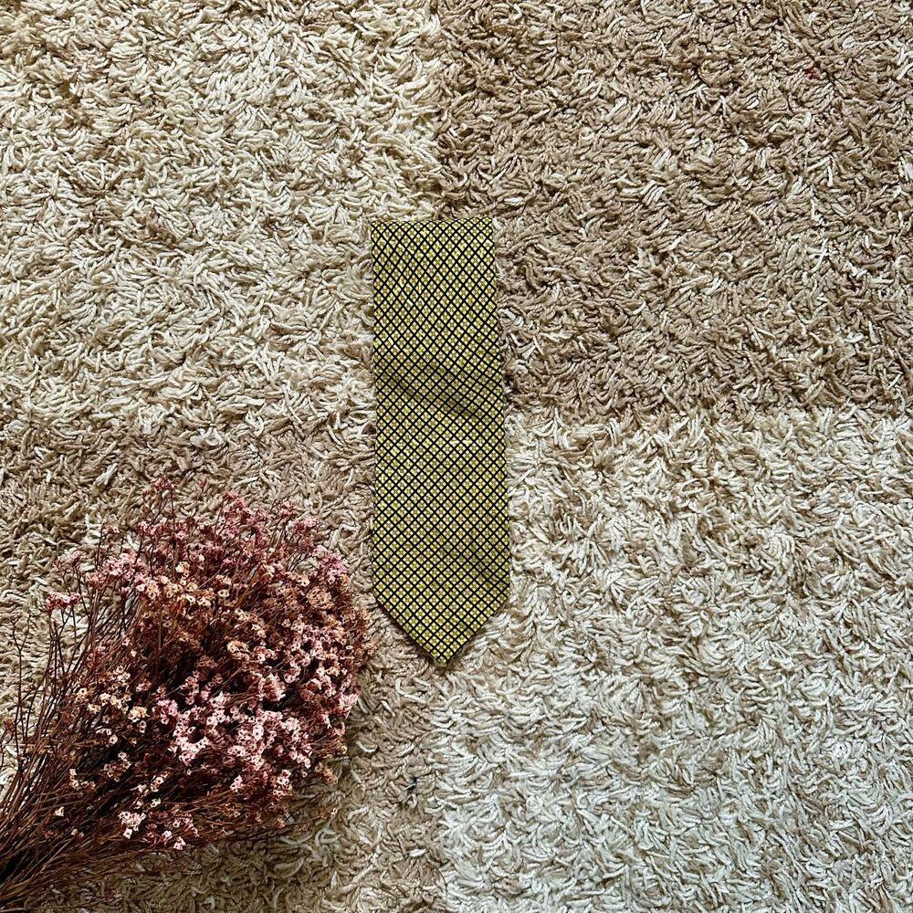 Brioni Geometric Striped Pattern Green Silk Tie Luxury Made in Italy Men’s